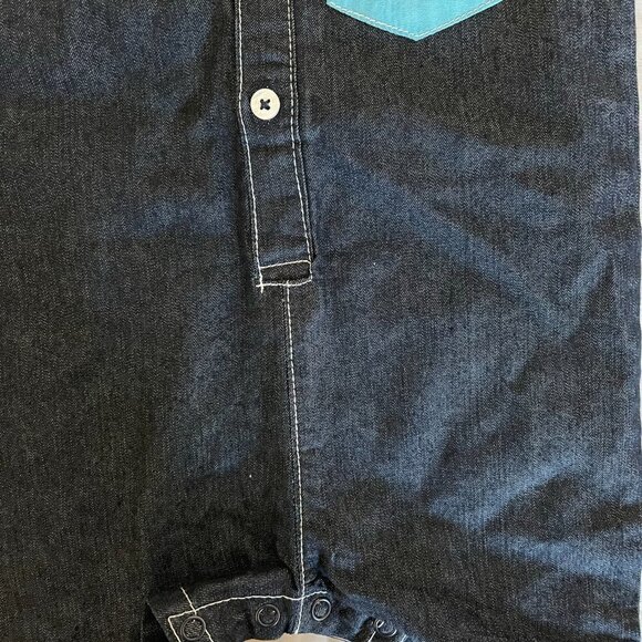 Us Polo Assn. Baby Boy One Piece Outfit Romper shorts denim 3m/6m Excellent used - Picture 8 of 9